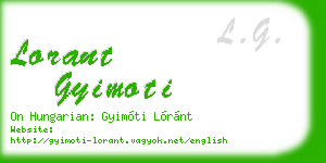 lorant gyimoti business card